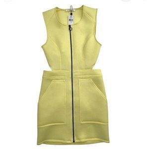 BCBG Yellow Full Zip Dress Gorgeous With Pockets NWT